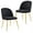 Black, variant on Newnno Velvet Modern Dining Chairs Set of 2, Upholstered Armless Accent Side Chair with Metal Legs for Kitchen Dining Room, Black