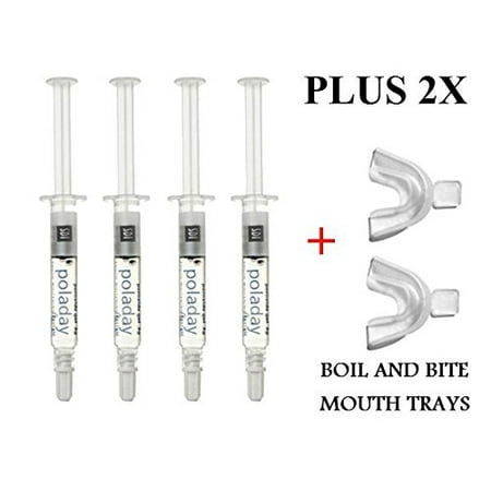 9.5% Teeth - Poladay HP 9.5% 1.3g 4 Syringe Whitening Gel + 2 Thermoforming Trays