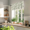 thumbnail image 3 of Farmhouse Sage Green Floral Valances for Windows, 42 x 12in, Linen Boho Flower Rustic Country Rod Pocket Kitchen Valance Curtain Light Filtering Window Treatments for Living Room Bedroom, 1 Panel, 3 of 7