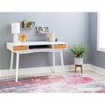 thumbnail image 2 of Linon Perry Wood Two Drawer Desk in White, 2 of 18