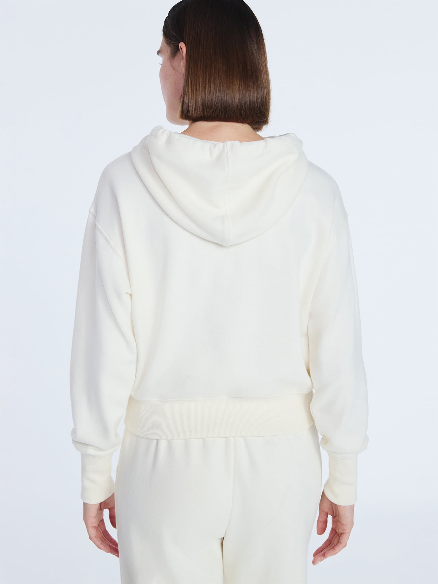 Free Assembly Women’s and Women’s Plus Cropped Embroidered Pullover Hoodie Sweatshirt, Sizes XS-4X