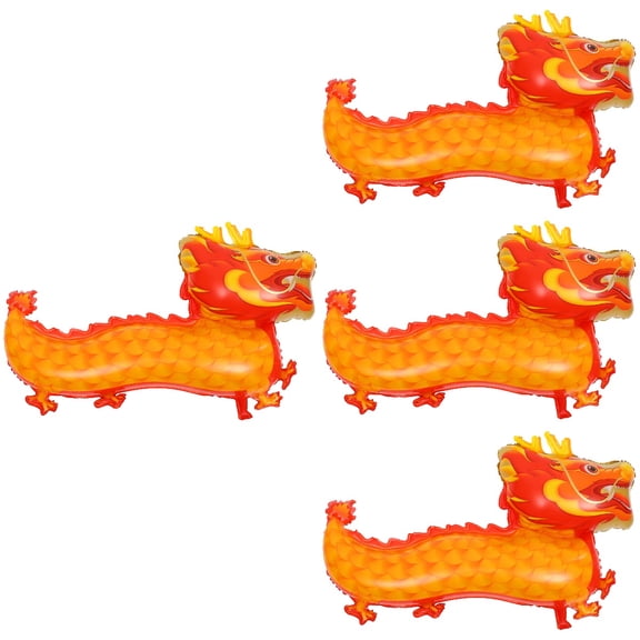 MLINS 4pcs Chinese Dragon Balloon Decor Spring Festival Layout Balloon New Year Balloon Ornament