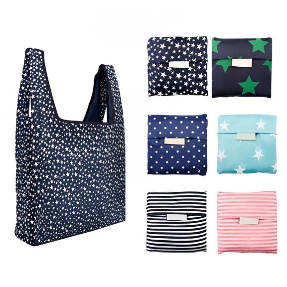 GASTROPOD 6 Pack Reusable Shopping Grocery Bags Foldable, Washable Grocery Tote with Pouch, Heavy Duty Shopping Tote Bag, Eco-Friendly Purse Bag Fits in Pocket Waterproof & Lightweight