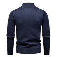 thumbnail image 5 of Mens Sweater Quarter Zip Pullover Casual Knit Cotton Long Sleeve Mock Neck Sweaters Dark Blue XL, 5 of 6