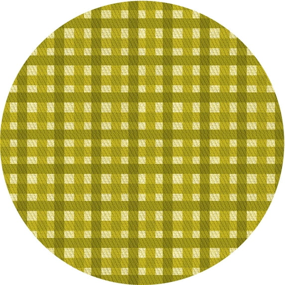 Ahgly Company Machine Washable Indoor Square Transitional Bright Gold Yellow Area Rugs, 3' Square
