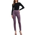 thumbnail image 2 of FALDAS CURVAS Leggings de Ante Sintético para Mujeres, Pantalones Ajustados de Cintura Alta, Color Violeta, 2 of 5