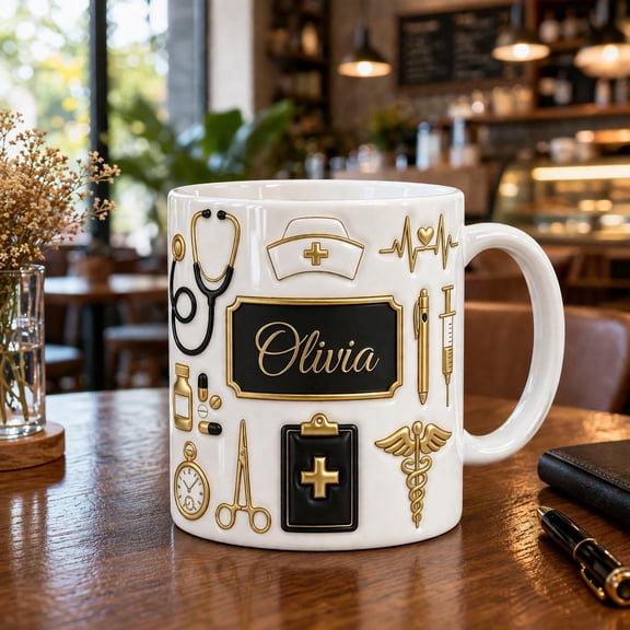 Personalized Nurse Mug, Custom RN Gift for Nurse, Nurse Appreciation Gift, Medical Coffee Mug, Graduation Gift for Nurse