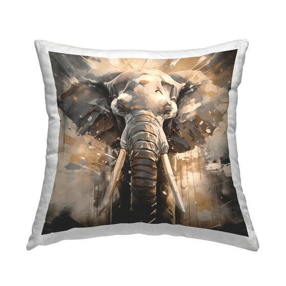 Stupell Industries Modern Splatter Elephant Decorative Printed Throw Pillow Design by Noah Bay.
