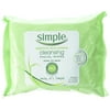 Simple Cleansing Facial Wipes Removes Waterproof Mascara 25 Count (Pack Of 3)