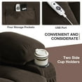 thumbnail image 6 of UHOMEPRO Power Lift Recliner Chair for Elderly with Heat and Massage, Electric Lift Recliner Chair for Living Room with Infinite Position and 2 Cup Holders, Side Pocket, USB Charge Port, Brown, 6 of 12
