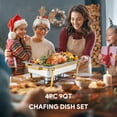thumbnail image 3 of 4pc Chafing Dish Buffet Set 9 qt Stainless Steel Food Warmers for Parties Banquets, 3 of 12