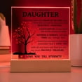 thumbnail image 3 of Daughter Keepsake - Lamp of Love, Unique Birthday Gift for Daughter, Square Led Acrylic Plaque with Meaningful Message on Display, Best Gift Idea for Christmas, Daughter's Love Plaque, Gift from Mom, 3 of 5