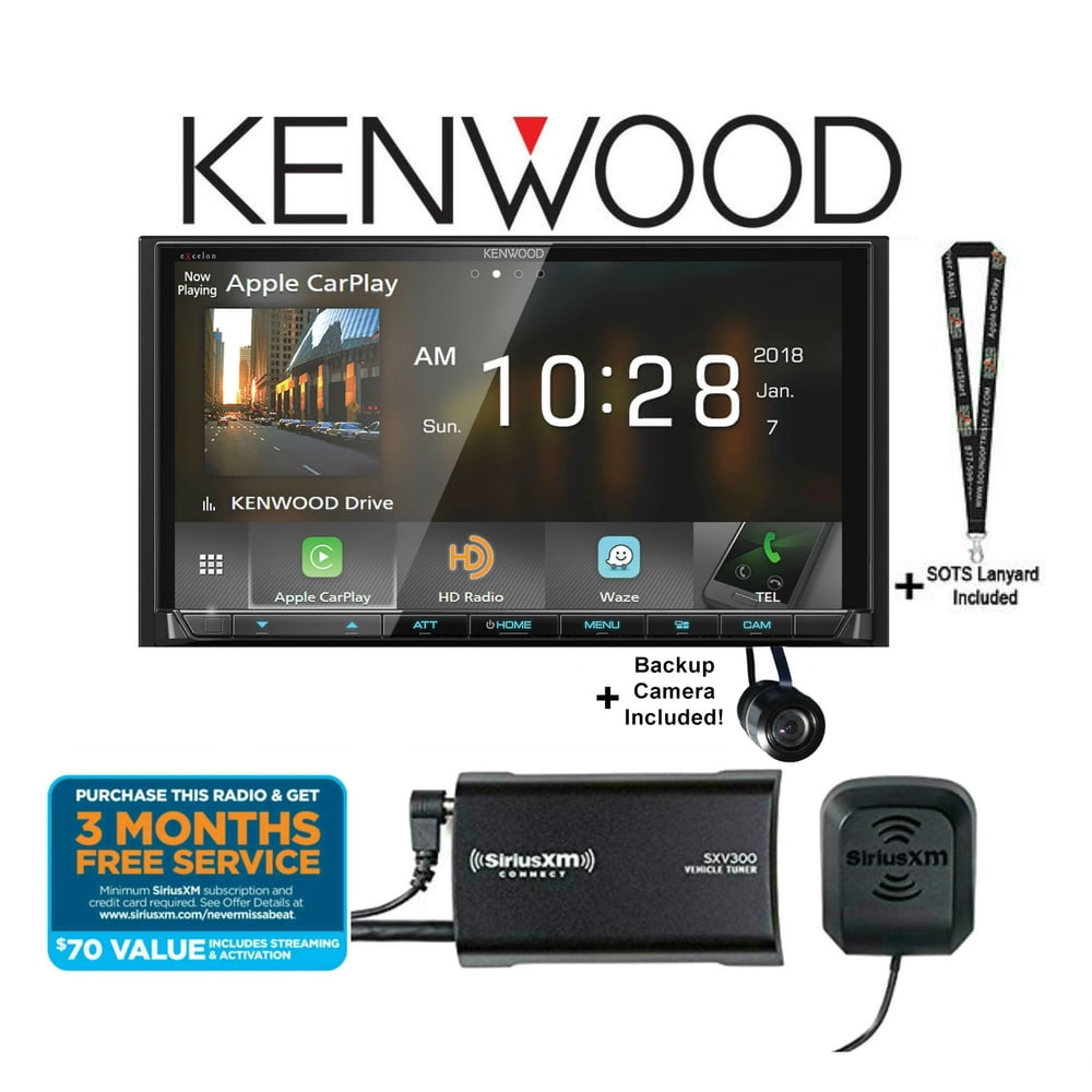 Kenwood DMX905S 6.95" Apple CarPlay Android SiriusXM Radio SXV300