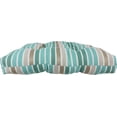thumbnail image 3 of Everything Comfy Lakeside Teal Parker Stripe Indoor / Outdoor Seat Cushion Patio D Cushion 20" x 20", 2 Tie Backs, 3 of 3