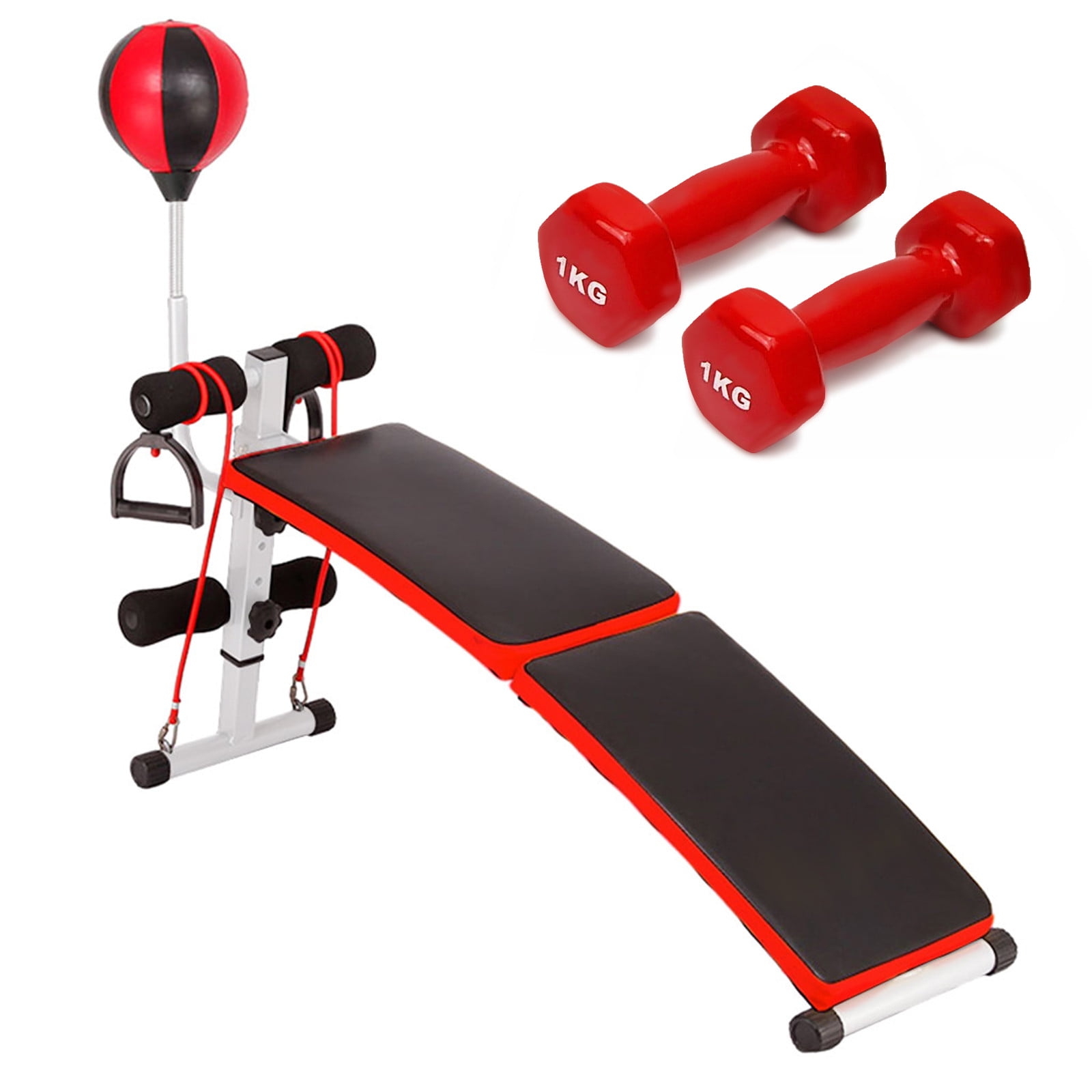 Details about   Folding Adjustable Ab Sit Up Bench Decline Home Gym Fitness Exercise Board USA 