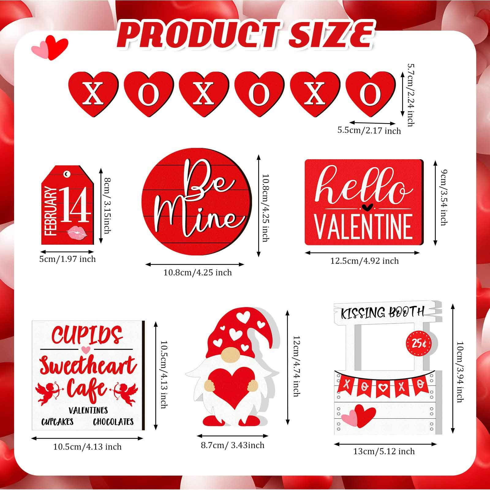 Bjutir Valentine'S Day Tiered Tray Decor Valentine'S Day Table Wooden Sign Decorations Tabletop Farmhouse Coffee Heart Decor Signs For Valentine'S Day Gift Party Home Kitchen Holiday Supplies