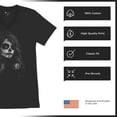 thumbnail image 6 of Web Sugar Skull V-Neck T-shirt Black White Monochrome Gothic Beauty Elegant Day of the Dead Dia de Los Muertos Tee, 6 of 7