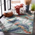 thumbnail image 4 of SAFAVIEH Cabana Kade Botanical Indoor/Outdoor Area Rug, Green/Navy, 4' x 6', 4 of 15