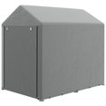 thumbnail image 1 of 4x6ft Outdoor Storage Shed Tent, Light Grey Portable Motorcycle & Bike Cover with UV-Resistant PE Canopy and Galvanized Steel Frame for Garden Tools, Patio or Backyard Use, 1 of 7