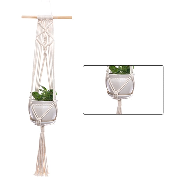 Cateissary Colgador de macramé hecho a mano para plantas, flor/colgador de macetas para decoración de pared, patio, jardín, decoración para sala de Jardín y Patio No.02 Cateissary HA001777-02