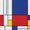 Geometric Mondrian II, variant on Elephant Stock Geometric Mondrian Ii Wall Art - Vertical Canvas Wall Art - Living Room Wall Decor - Abstract Canvas - Purple And Red Decor - 8" x 12"