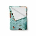 thumbnail image 2 of Wall Soft Flannel Fleece Throw Blanket, Fragment of Brickwork Close-up Photograph Old Damaged Dramatic Wrecked Grunge Texture, Cozy Plush for Indoor and Outdoor Use, 60" x 80", Red Teal, by Ambesonne, 2 of 6