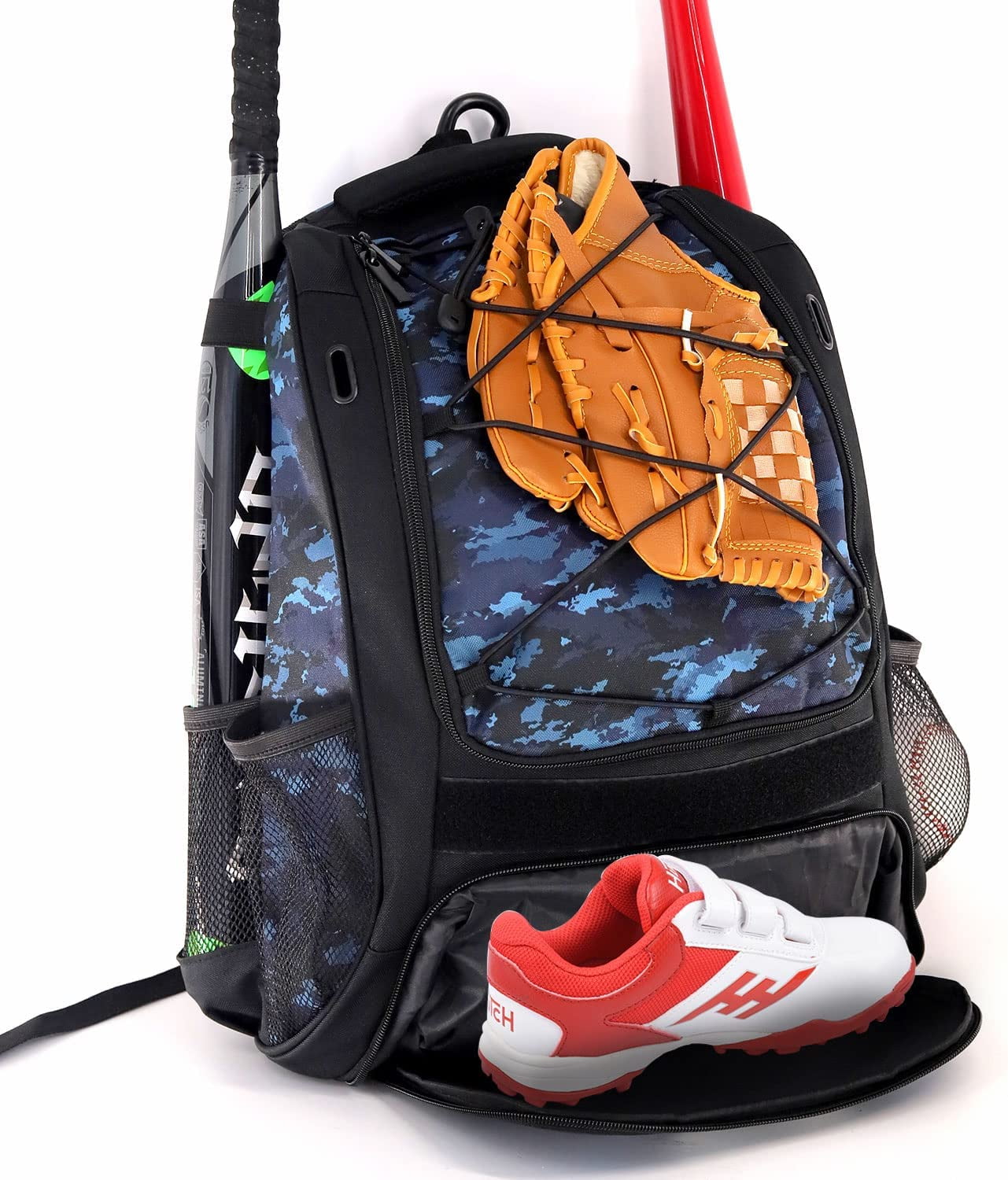 WOLT | Youth Baseball Bag Backpack--Youth Boys Equipment Oxford Fabric - New Camoblue