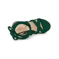 thumbnail image 5 of BLISSFUL STEP Women's Shoes Lace Up Espadrilles Wedge Heel Platform Open Toe Sandals Green 7, 5 of 8