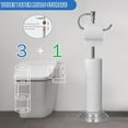 thumbnail image 6 of Toilet Paper Holder Stand for Floor, Polished Chrome Adjustable (12.4" to 22.8") Bathroom Toilet Tissue Holder, Free Standing Toilet Paper Roll Holder with Storage, Stainless Steel, 6 of 18