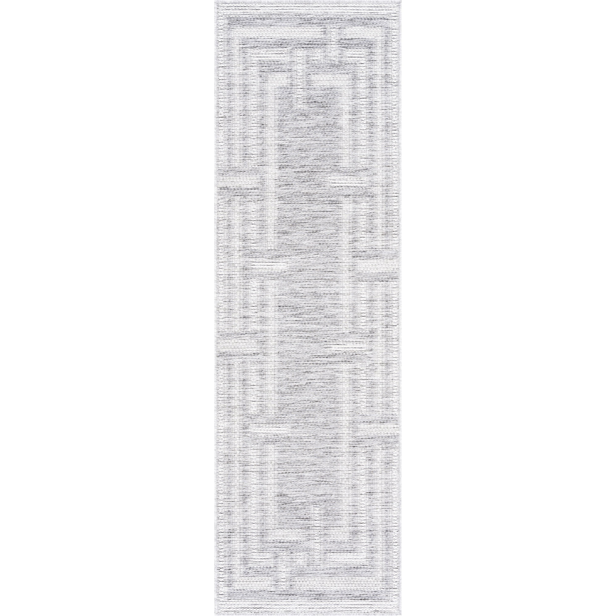Bliss Rugs Bailey Transitional 2' x 7' Gray and White Indoor Outdoor Area Rug