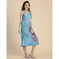 thumbnail image 3 of Moomaya Sleeveless V Neck A-Line Printed Rayon Dress - Women's Elegant Dress, 3 of 9