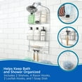 thumbnail image 4 of Kenney® Rust-Resistant Heavy Duty 3-Tier Large Hanging Shower Caddy with Suction Cups and Four Razor Holders, Chrome, 4 of 7