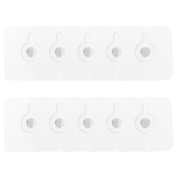 COMPUKAS No Drill Clear Wall Hooks 10Pcs High Viscosity Adhesive for Picture Frames and Towels