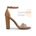 thumbnail image 3 of BLISSFUL STEP Open Toe Rhines Ankle Strap Block Heel Sandals for Women, 3 of 5