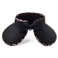 thumbnail image 2 of Fesfesfes Sun Visor for Women Summer UV Sun Protection Wide Brim Visor Empty Top Cap Leopard Print Edge Beach Cap with Bow, 2 of 3