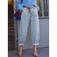 thumbnail image 3 of Pantalones vaqueros elegantes, holgados, holgados, estilo novio, para mujer, azules, 3 of 7