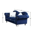 thumbnail image 3 of Morden Fort Luxury Classic America Chesterfield Tufted Camel Back Armchair Living Room Chair, Loveseat 2 PCS, Blue, 3 of 6
