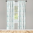 thumbnail image 4 of Ambesonne Grey Window Curtains, Nocturnal Pattern, Each 28" W x 84" L, White Pearl Pale Blue, 4 of 4