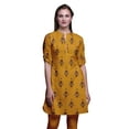 thumbnail image 1 of Bimba Roll Up Sleeve Kurti For Women Printed Mandarin Collar Short Kurti Tops, 1 of 6