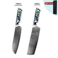 thumbnail image 1 of Kitchen Knife Set VG10 Damascus Steel Japanese Chef Knives Santoku Knife 67 Layers Carving Paring Utility Fruit Vegetable Slicing Knives Abalone Shell Full Tang Handle, 1 of 8