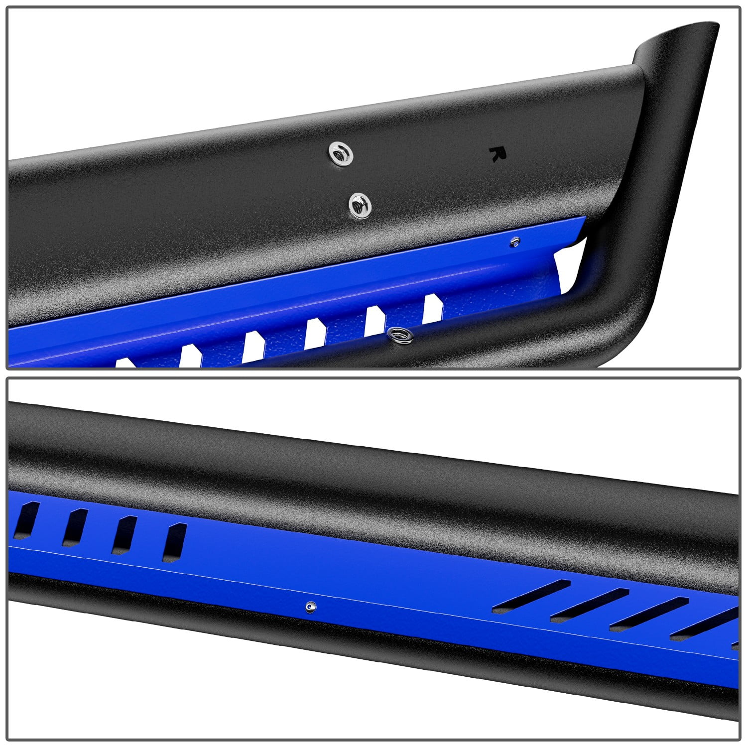 Nuvision for 18-24 Jeep Wrangler JL Side Nerf Bar Running Board W/Blue Dropped Step Plate