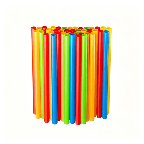 NORIZF Assorted Colors Jumbo Smoothie Straws,Colorful Disposable Wide-Mouthed Large Milkshake Straws 9''" Es High/Tall 100 Pack Vibrant Smoothie Straws