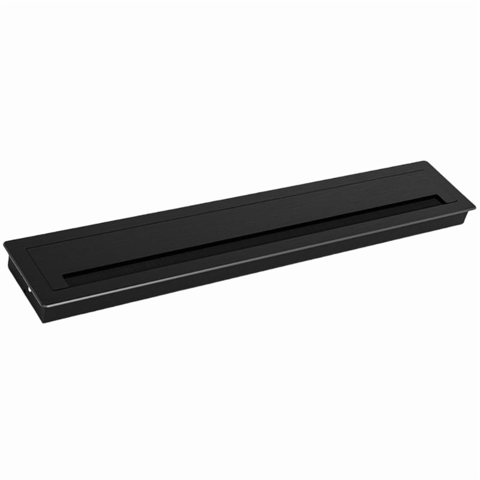 Aluminum Desk Cable Management Grommets with Brush Homes Office Cord Organizer Inserts Rectangle Cable Hole Covers