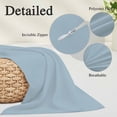 thumbnail image 4 of Light Blue Lumbar Pillow Covers 12x20 Inch, Farmhouse Solid Blue Color Modern Art Decorative Pillowcase with Zipper, Microfiber Pillow Protector, Breathable Throw Pillowcases for Sofa Bed Living Room, 4 of 9