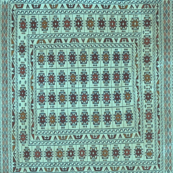 Ahgly Company Indoor Square Persian Light Blue Traditional Area Rugs, 6' Square