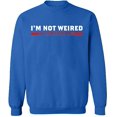 thumbnail image 2 of OXI Crewneck Sweatshirt - I'm Not Weired, Basic Casual Sweatshirts for Men's and Women Fleece Sweatshirt Long Sleeve - Royal Blue Medium, 2 of 2