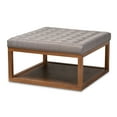 thumbnail image 2 of Baxton Studio Alvere Modern and Contemporary Gray Fabric Upholstered Walnut Finished Cocktail Ottoman, 2 of 6