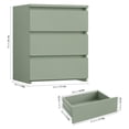 thumbnail image 3 of Nightstand with 3 Drawers, Bedside Table - Green, 17.7"W x 15"D x 21.7"H, 3 of 6