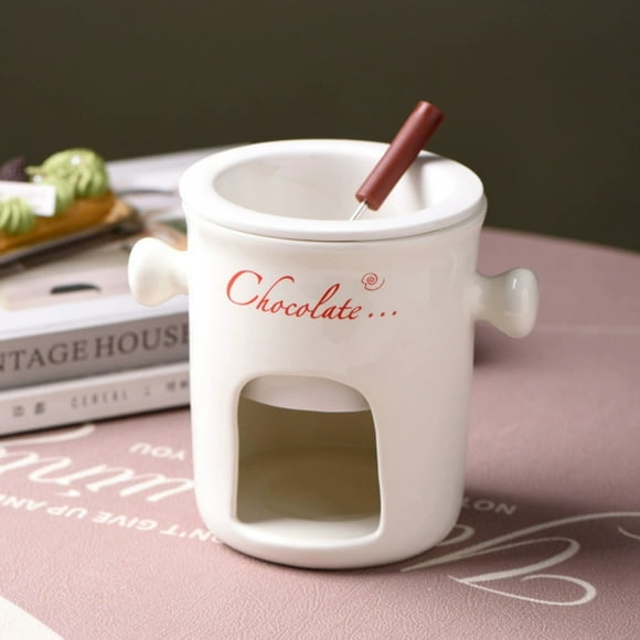 Ensemble de Gobelets à Fondue au Chocolat en Verre et Bouteille avec Fourchette – Mini Gobelet à Faire Fondre le Chocolat pour Soirée en Amoureux et Comprend Gobelet à Fondue et Fourchette pour Desserts