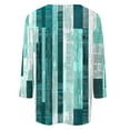thumbnail image 6 of ZQUUVOU Women's T-Shirt Casual Plaid V-Neck 3/4 Sleeve Blouse A-Mint Green (XL), 6 of 7
